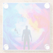 Stehend in Farben Glasuntersetzer (Rückseite)