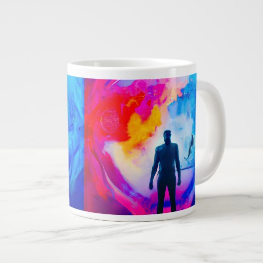 Stehend in Farben Jumbo-Tasse (Vorderseite Rechts)