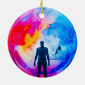 Stehend in Farben Keramik Ornament (Hinten)