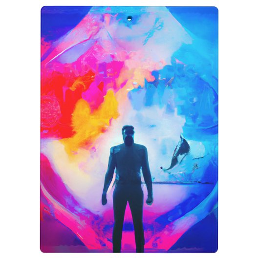 Stehend in Farben Klemmbrett (Rückseite)