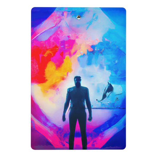 Stehend in Farben Mini Klemmbrett (Rückseite)