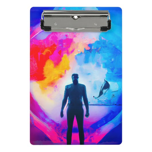 Stehend in Farben Mini Klemmbrett (Vorderseite)