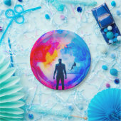 Stehend in Farben Pappteller (Party)