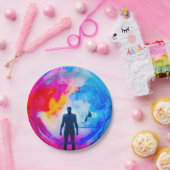 Stehend in Farben Pappteller (Party)