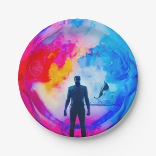 Stehend in Farben Pappteller