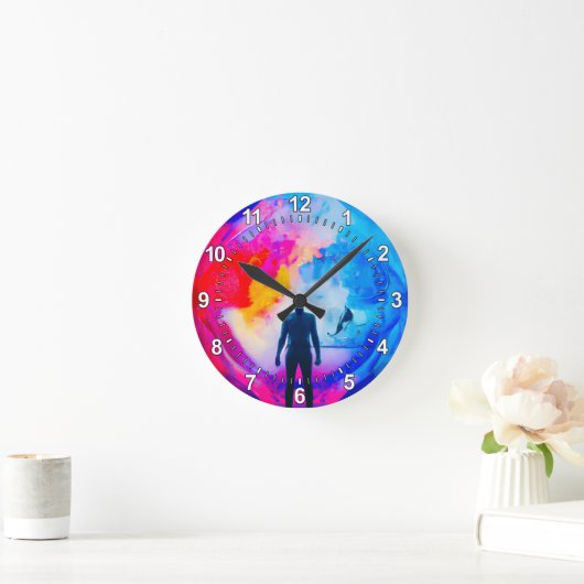 Stehend in Farben Runde Wanduhr (Zuhause)