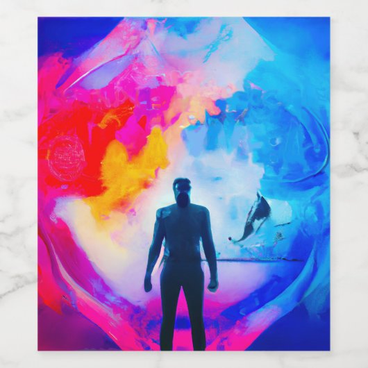 Stehend in Farben Weinetikett (Einzelnes Label)