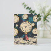 Stehend in Time Surreal Postkarte (Stehend Vorderseite)