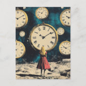 Stehend in Time Surreal Postkarte (Vorderseite)