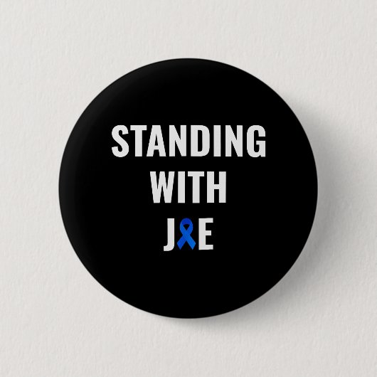 Stehend mit Joe Prostate Cancer Awareness Ribbon Button (Vorderseite)