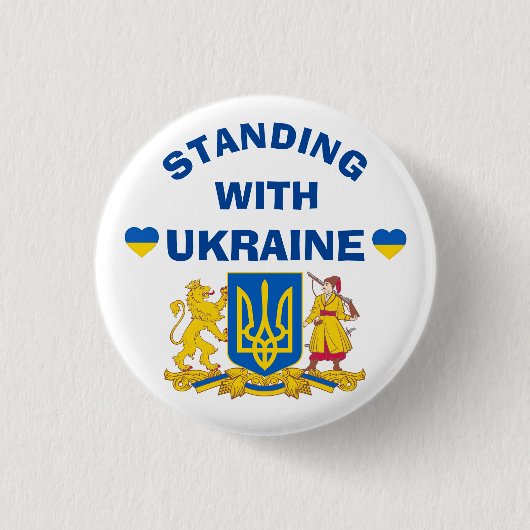 STEHEND MIT UKRAINE-Taste Button (Vorderseite)