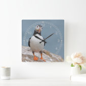 Stehend Puffin Quadratische Wanduhr (Zuhause)
