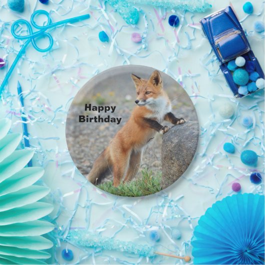 Stehend Red Fox Geburtstag Pappteller (Party)