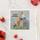 Stehend Red Fox Geburtstag Serviette (Beispiel)