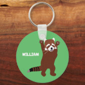 Stehend Red Panda Custom Personalisiert Green Schlüsselanhänger (Vorderseite)