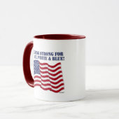 STEHEND STARK FÜR ROT, WEISS & BLAU! TASSE (Vorderseite Links)