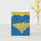 Stehend Strong: Die mutige Herzkarte der Ukraine Karte (Gelbe Blume)