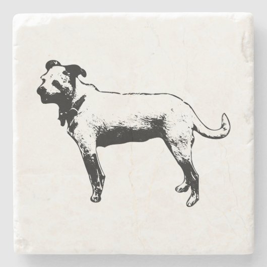 Stehend Terrier Mix Untersetzer (Vorderseite)