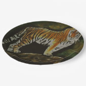Stehend Tiger Safari Pappteller (Schrägansicht)