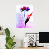 Stehend und schön | Ombre Violet Blume Poster (Heimbüro)