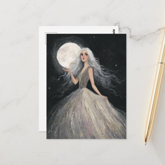 Stehend unter Vollmond Postkarte (Vorderseite/Rückseite Beispiel)