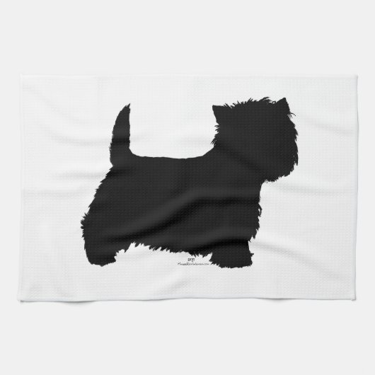 Stehend Westie Silhouette Handtuch (Horizontal)