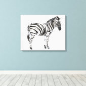 Stehend Zebra Leinwanddruck (Insitu (Holzboden))