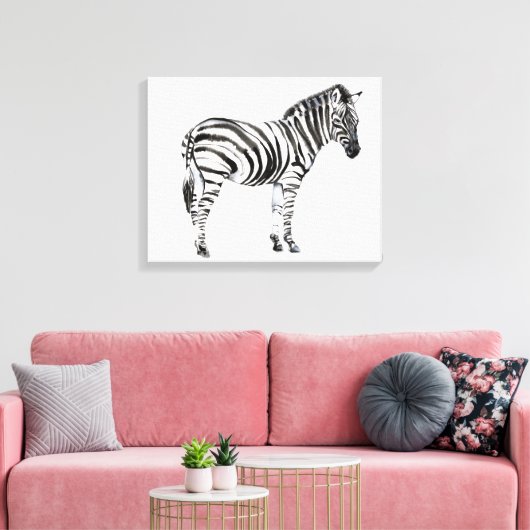 Stehend Zebra Leinwanddruck (Insitu (Wohnzimmer))