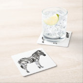 Stehend Zebra Rechteckiger Pappuntersetzer (Vor Ort)