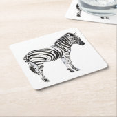 Stehend Zebra Rechteckiger Pappuntersetzer (angewinkelt)