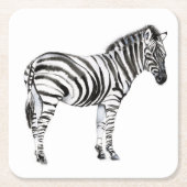 Stehend Zebra Rechteckiger Pappuntersetzer (Vorderseite)