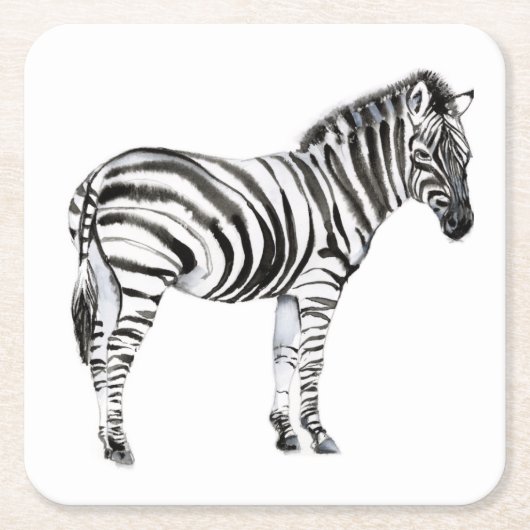 Stehend Zebra Rechteckiger Pappuntersetzer (Vorderseite)