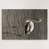 Stehende Alone Juvenile Flamingo Kunst Puzzle (Horizontal)