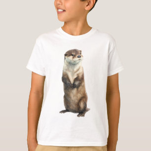 Stehende asiatische Zwergotter-Illustration für Ki T-Shirt
