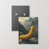 Stehende Banane im Berg Button (Vorderseite/Rückseite)