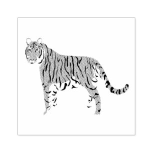 Stehende Briefmarke aus Tigerholz Gummistempel