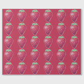 Stehende Erdbeere Geschenkpapier (Flach)