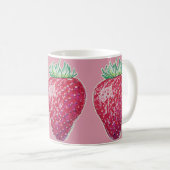Stehende Erdbeere Kaffeetasse (VorderseiteRechts)