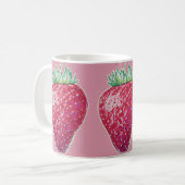 Stehende Erdbeere Kaffeetasse (Vorderseite Links)