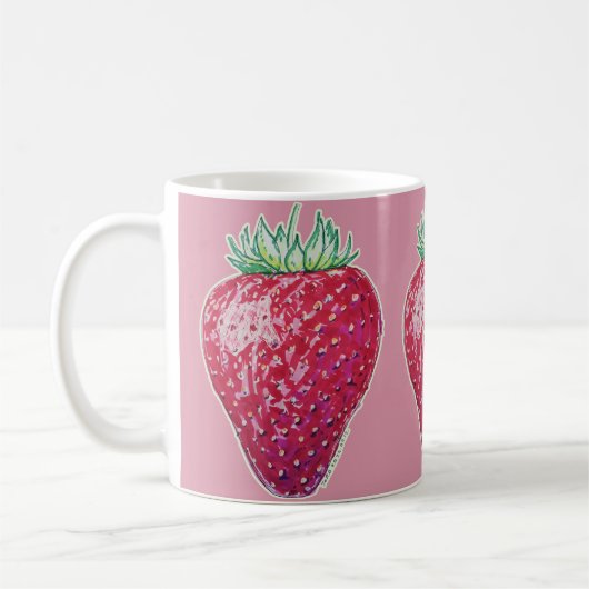 Stehende Erdbeere Kaffeetasse (Links)