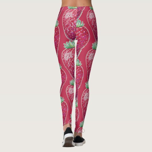 Stehende Erdbeere Leggings (Rückseite)