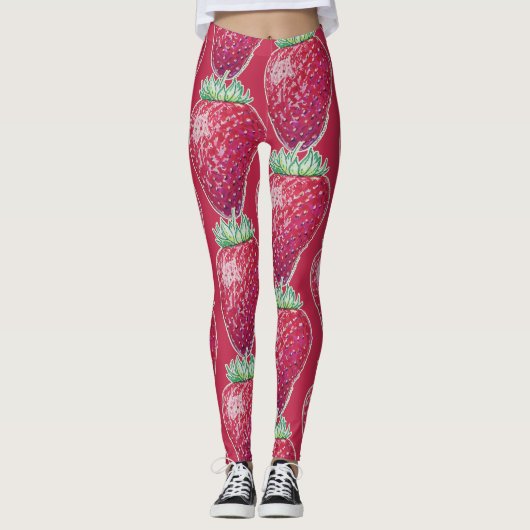 Stehende Erdbeere Leggings (Vorderseite)
