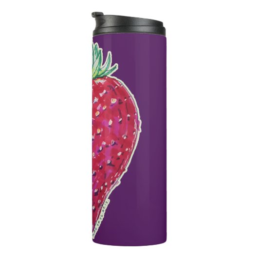 Stehende Erdbeere Thermosbecher (Nach rechts gedreht)