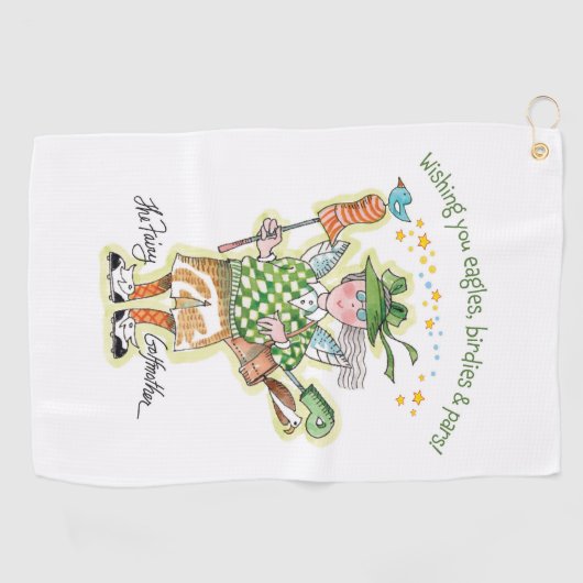 Stehende Fairy Golfmutter in Grün Golfhandtuch (Horizontal)