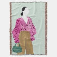 Stehende Fashion-Abbildung: Polka-Dot-Oberseite