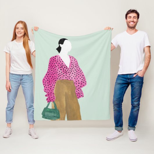 Stehende Fashion-Abbildung: Polka-Dot-Oberseite Fleecedecke (Beispiel)