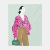 Stehende Fashion-Abbildung: Polka-Dot-Oberseite Fleecedecke (Vorderseite)