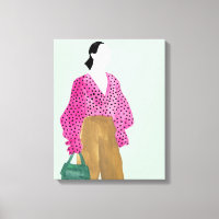 Stehende Fashion-Abbildung: Polka-Dot-Oberseite