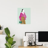 Stehende Fashion-Abbildung: Polka-Dot-Oberseite Poster (Heimbüro)