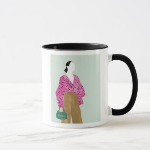 Stehende Fashion-Abbildung: Polka-Dot-Oberseite Tasse